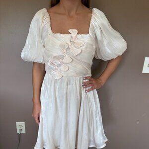 Entro Blush Pink Puff Sleeve Dress w/ Bows – NWT – Size S